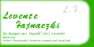 levente hajnaczki business card